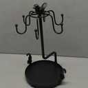 Coffee Mug Tree Holder Countertop,Metal Tea Cup Mug Holders with Small Storage Area Counter Top, Mug TeaCups Stand Rack Tree for Counter 6 Hooks(Black)