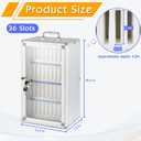 36 Slots Aluminum Alloy Pocket Chart Storage Cabinet for Cell Phones,Wall-Mounted with a Locked,Can be Carried by Hand (36 Slots), 36 Slots Transparent