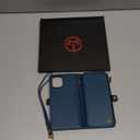 Defencase Compatible with iPhone 12/Pro Case Wallet with RFID Blocking Card Holder for Women Men, PU Leather Magnetic Snap Flip Zipper Strap Wallet Phone Case Fit for iPhone 12 & 12 Pro 6.1, Dark Blue