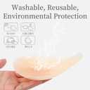 Nipple Covers for Women Strapless Sticky Push UP Bra Adhesive Pasties Silicone Reusable XL-(Fits C-D Cups)