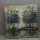 the stream design Tree Painting Canvas Wall Art: Nature Picture Hand Painted Forest Artwork Modern Abstract Textured Landscape Print Decor for Bedroom Living Room Home Office