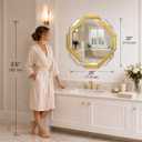Bathroom Mirror Gold-28X28 Wall Mirrors Decorative, Beveled Edge Frameless Mirror for Wall Bathroom, Vanity Room, Bedroom, Living Room and Enterway
