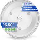 Microwave Plate Replacement 13.5 for F06015Q00AP Compatible with Panasonic Microwave Glass Plate - Oven Spinning Rotating Glass Turntable Dish Tray For Better Reheating and Cooking
