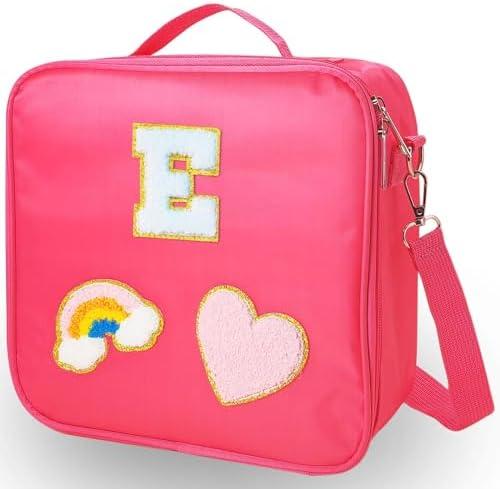 jekiinova Monogram Lunch Bag for Women, Preppy Lunch Box Travel Must Haves Lunch Bag Teacher Appreciation Gifts Graduation Gifts Personalized Gifts for Women Mom Sister Daughter Granddaughter (C)