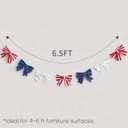 4th of July Decorations - 6.5 Ft Patriotic Bow Garland - Memorial Day Decor - America 250th Anniversary Decoration - Fourth of July Home Party Supplies Independence Day Accessories for Indoor Outdoor