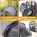 Portable Cat Playpen with Surround Tunnel, 2-Linked-Enclosed Areas, Ideal Cat Tent Outdoor or Cat Playpen for Indoor Cats Enclosed.Breathable Mesh Design for Indoor & Outdoor Use(Grey)