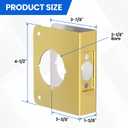 Single Hole Door Knob Reinforcement Plate, Polished Gold, Fits 1-3/8" Doors, 2-3/8" Backset, Door Lock and Door Knob Cover Plate, Deadbolt Cover Plate Reinforce and Repair Wood or Metal Doors