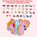 Valentine's Day Exchange Cards - 36 Sets Valentine Activity Card with Shoe Charms Bulk for Kids - Funny Valentine Exchange Card for Classroom Class Gifts Goodie Bag Party Favors