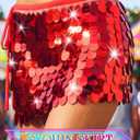 TWINKLEDE Sparkly Sequin Skirt Mermaid Costume Christmas in July Outfits for Women
