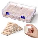 Barydat Domino Tenon Beech Wood Beechwood Loose Tenons Compatible with Domino Insertion Dowel Block for Joinery Systems, Woodworking Furniture Splicing (100 Pcs,8mm X 22mm X 50mm)