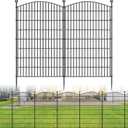 No Dig Decorative Garden Fence 10 Panels, 48 in (H) x 22.6 ft (L), Dog Fence Outdoor for Yard, Rustproof Metal Animal Barrier Ground Stakes Fencing for Garden, Patio, Flower Bed