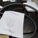 Tribesigns Round Bar Table, 39.4" H Wood Bistro Pub Table with Metal Ring Footrest for Dining Coffee Cocktail Living Room, Small Space, Black(Only Table)