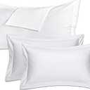 4 Pack 100% Brushed Microfiber Pillow Protector Shams (White, Standard)