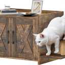 YITAHOME 27" Cat Litter Box Enclosure, Modern Cat Litter Box Furniture Hidden with Scratching Post&cusion, Wooden Cat House as Side End Table Nightstand, Fit Most of Litter Box, Brown