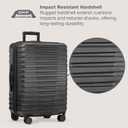 U.S. Traveler Boren Polycarbonate Hardside Rugged Travel Suitcase Luggage with 8 Spinner Wheels, Aluminum Handle, Black, Checked-Large 30-Inch, Checked-large 30-inch, No Usb Port