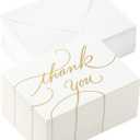 Hallmark Thank You Cards, Gold Foil Script (100 Thank You Notes with Envelopes) for Wedding, Baby Shower, Bridal Shower, Graduation