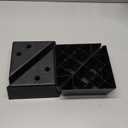 JSP Manufacturing 3" Triangle Plastic Furniture Black Corner Legs - Sofa Couch Chair Ottoman (4 Legs)