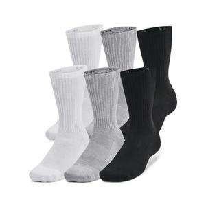 Under Armour Unisex-Adult Training Cotton Crew Socks 6 Pack, (035) Steel/White/Black, Medium