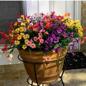 Artificial Flowers for Outdoors 16 Bundles Fake Flowers Fake Plants Spring Summer Decoration UV Resistant Fake Silk Flowers for Porch Patio Home Planter Window Box Yard Garden Decor