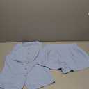 SOLY HUX Women's Summer 2 Piece Outfits Sleeveless Matching Sets Button Down Crew Neck Vest and Shorts Set Solid Blue Small