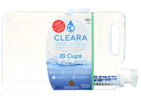 Arrow CLEARA Water Filtration System Dispenser Filters 1.25 Gallons / 20 Cups with Each Fill! + Model # 74550