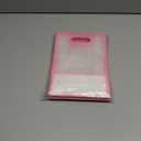 12 Pcs Clear Gift Bags with Handles 7.1"x10.2"x3.2" Plastic Party Favor Bag with Ribbon Reusable Goodie Bags Transparent Gift Wrap Bag Bulks for Valentine's Day Bridal Wedding Birthday (Pink)