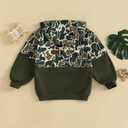 Toddler Baby Boy Girl Camo Hoodie Half Zip Pullover Sweatshirt Kids Long Sleeve Fall Shirts for Fishing Hiking (Green)