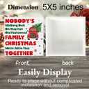 3 x Nobody's Walking Out on This Fun Old Fashioned Family Christmas Wooden Sign, Funny Christmas Decor for Desk Table Shelf, 5 x 5 Inches