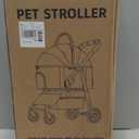 Dog Cat Stroller for Small/Medium Pets up to 50 lbs, 3-in-1 Foldable Pet Stroller with Detachable Carrier, Car Seat, Storage Basket, Cup Holder, Hanging Bag, Rain Cover, All-Terrain 4 Wheels (Khaki)