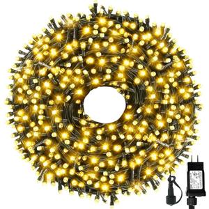 MZD8391 105FT 300LEDs Christmas Lights Outdoor Indoor 8 Modes for Christmas Tree Party Decoration, 100% UL Listed (Warm White)