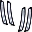 D-Lumina LED Side Marker Lights Smoked Lens Compatible with Chevy Camaro 2016 2017 2018 2019 2020 2021 2022 2023, 6th Gen Camaro Front Rear Bumper LED Sidemarker White, Pack of 4