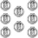 8 Pieces St Christopher Medal for Car Silver Saint Christopher Visor Clip Religious Car Medals Go Your Way in Safety Clip Auto Sun Visor Accessories for Parent Family Friend