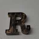 OYCBUZO Golden Black Led Marquee Letter - Industrial, Vintage Style Light Up Alphabet Letter Sign for Cafe Wedding Birthday Party Christmas Lamp Home Bar Initials Decor - R