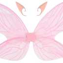 Fairy Wings for Adults Fairy Costume for Women Girls Kids Butterfly Fairy Wings Halloween Cosplay Costume Accessories (White)