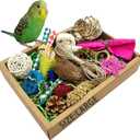Bird Foraging Toys Parrot Chew Shredding Toys Bird Foraging Box for Parakeets Cockatiels Conures Lovebirds and Small to Medium Birds(Colorful)