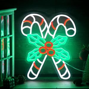 Xuhal Christmas Candy Neon Sign Light 14.2 x 11.8 inches Neon Lights Signs LED Sign USB Powered Home Wall Decor Light Up Acrylic Room Decorations for Bedroom Bar Night Light Art Gift Accessories