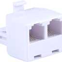 Power Gear Telephone Duplex Adapter, Home or Office, Compatible with Answering Machines, All Brands, RJ14, RJ11, White, 76191
