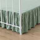 Bed Skirt Queen Size Ruffled Bed Skirt with Split Corners, 14 Inch Drop Dust Ruffle Bed Skirts with Platform, Boho Tufted Shabby Chic Full Size Bed Skirts, Sage Green