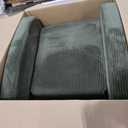 Yaheetech Corduroy Recliner Chair Single Sofa Home Theater Seating Adjustable Modern Reclining Chair for Living Room Bedroom Home Theater Dark Green