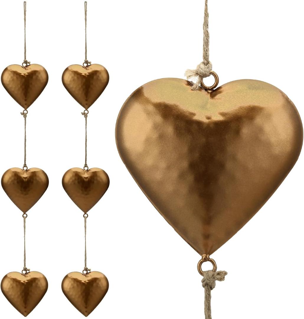 Quelay 2 Pieces Vintage Metal Heart Wall Decor 27 Inch 3D Sign Hanging Love Symbol Farmhouse Rustic Metal Art Heart for Home Country Indoor Outdoor Decorations Valentines Day Gifts