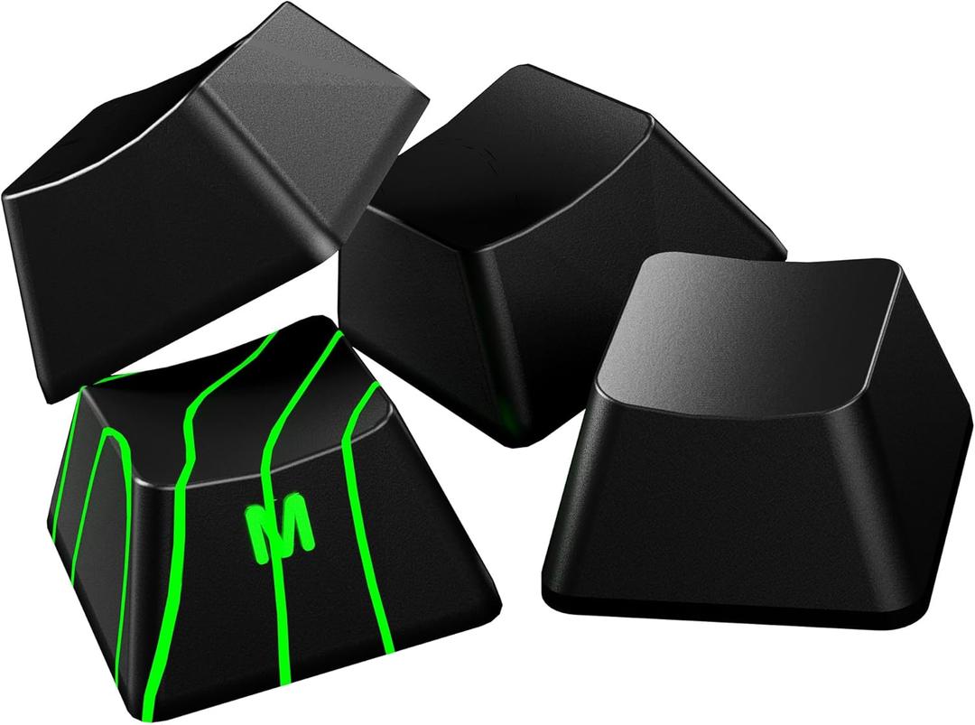 HITIME x XVX Stealth Keycaps - Shine Through Topographic Keycaps, Unique IMD Tech, Phantom Design, for Mechanical Keyboards, 118 Key Set, OEM Profile, Lines and Character Backlit, Side Printed-Black