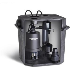 Superior Pump 92072-U 1/3 HP Remote Sink Drain Pump System, Black