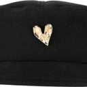 CHIC DIARY Beret Hat Black French Style Women Beret Hats Classic Winter Cotton Cap boinas para Mujer (Black, M)