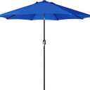 Blissun 9' Outdoor Patio Umbrella, Outdoor Table Umbrella, Yard Umbrella, Market Umbrella with 8 Sturdy Ribs, Push Button Tilt and Crank