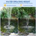 Antfraer 25W Solar Pond Pump, Solar Water Fountain Pump with 320GPH Adjustable Flow, Solar Water Pump with 7 Nozzles, 6.6ft Tubing, Dry Run Protection for Garden, Ponds, Waterfall, Fountain