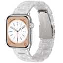 CRIS-BAND Compatible with Resin Apple Watch Bands Series 7/8/9/10/11 46mm 45mm 44mm 42mm for Women,Fancy Strap for iWatch Ultra 3/2 49mm Series 6/5/4/3/2/1/SE3 Slim Light Bracelet Wristband (Pearl-Silver, 38mm/40mm/41mm/42mm(Series 11/10))
