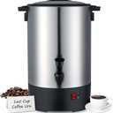 Large Commercial Coffee Urn 160 Cup Percolate Coffee Maker Stainless Steel Hot Beverage Dispenser with Cool-Touch Handles, Quick Brewing for Catering, Business, Church, Restaurant, Wedding, Gathering