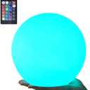 LOFTEK 8-inch LED Night Light Ball: 16 RGB Colors and Dimmable Globe Light with Remote, Upgraded Folding Handle, Seamless Matte Housing, Rechargeable IP65 Floating Pool Light, for Nursery or Decor