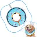 Sponge Dog Cone Collar, Dog Recovery Collar Alternative with Detachable High Clear Shield, Adjustable Soft Neck Cone for Small Medium Large Dogs, Stop Licking After Surgery (DonutBlue,XL)