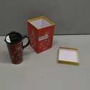 Topadorn Christmas Ceramic Mug Coffee Cup with Sealed Lid and Matched Gift Box Latte Mug 17oz(Snowflake)